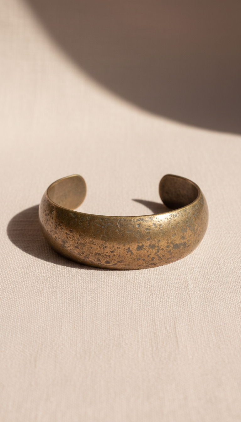 Aged Bronze Cuff Bracelet