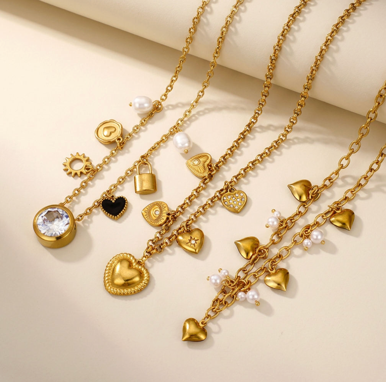 Trendy Multi-Piece Heart-Shaped Jewelry Set