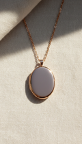 Oval Locket Necklace in Rose Gold